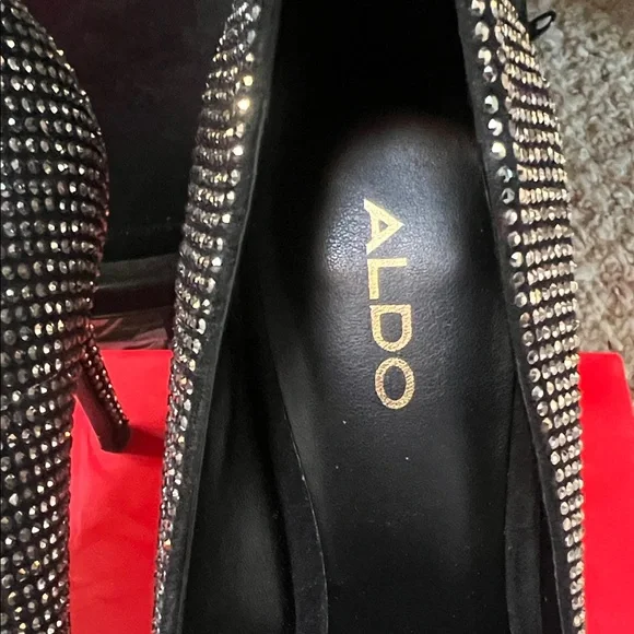 ALDO Rhinestone Black Heels - Picture 2 of 8